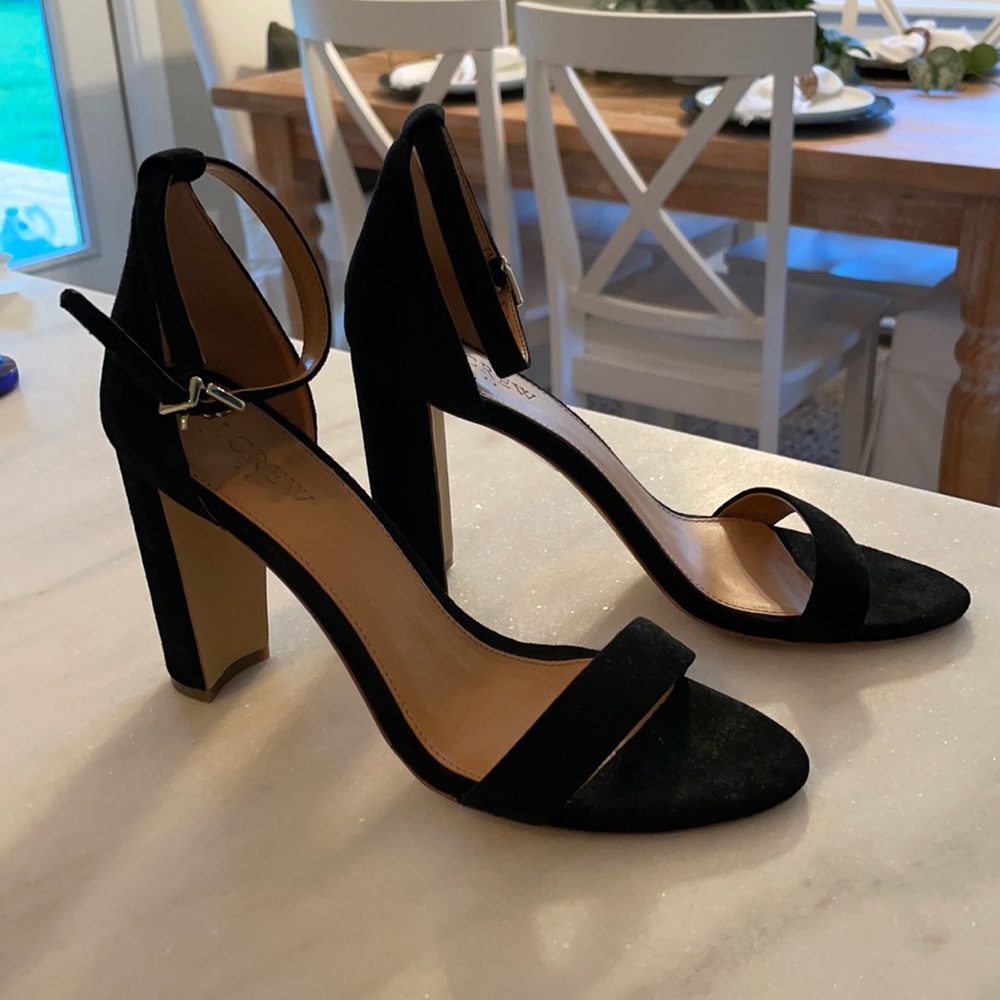 J. Crew Black Suede Chunky Heel